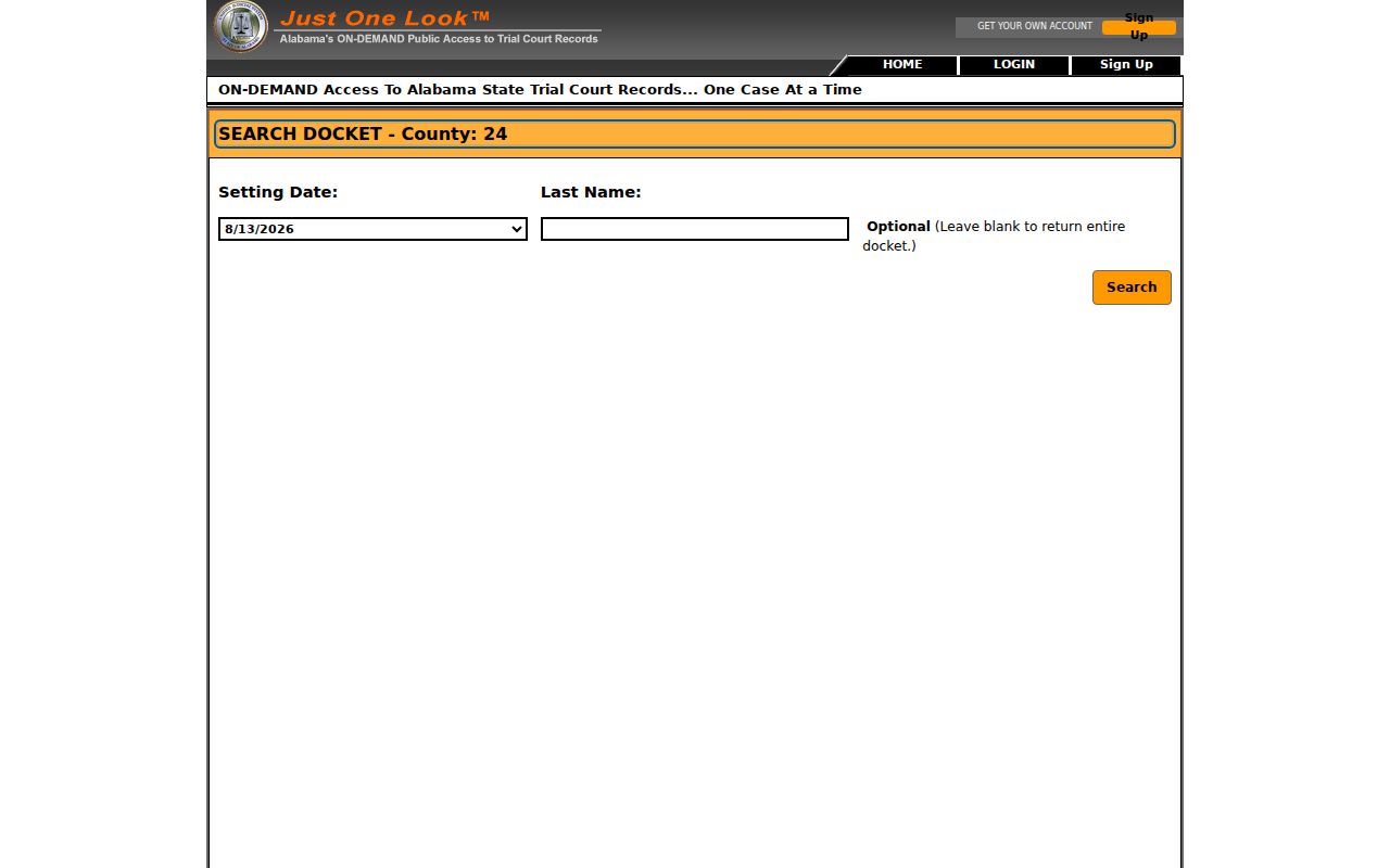 Dozier court records free Crenshaw daily docket search