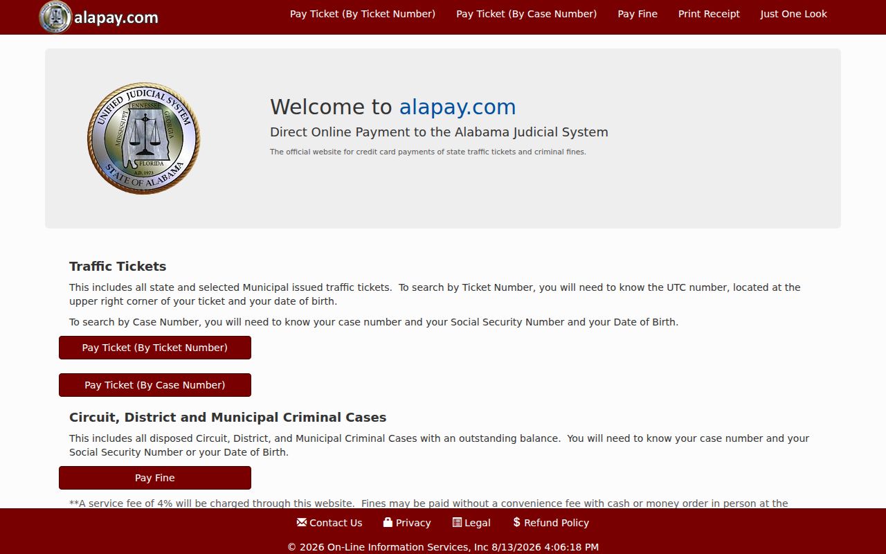 Glenwood court records official Alabama ticket search