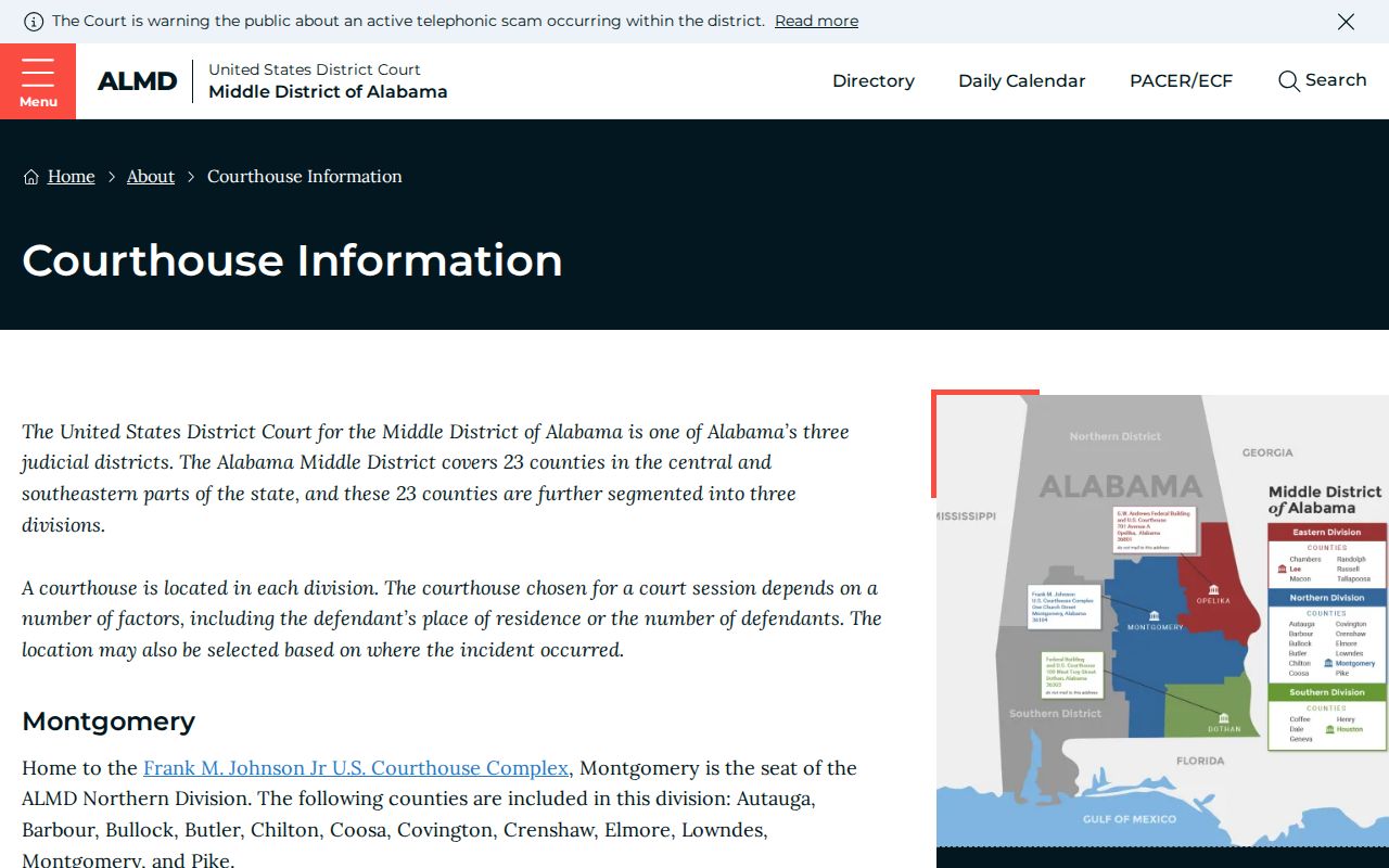 Glenwood court records federal courthouse jurisdiction comparison