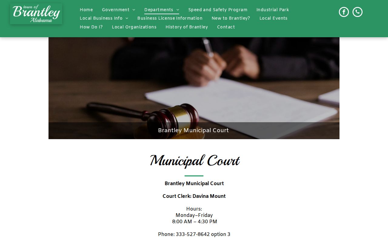 Rutledge court records comparison with nearby Brantley official court page