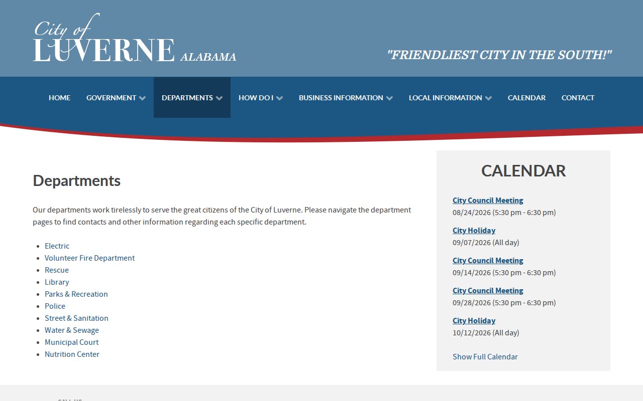 Crenshaw County traffic court records and Luverne Municipal Court department page